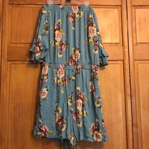Floral Off the Shoulder Romper